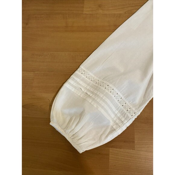 J Crew White Crochet V-Neck Pleated Cottage‎ Core Lined Dress - Size S - Picture 12 of 16